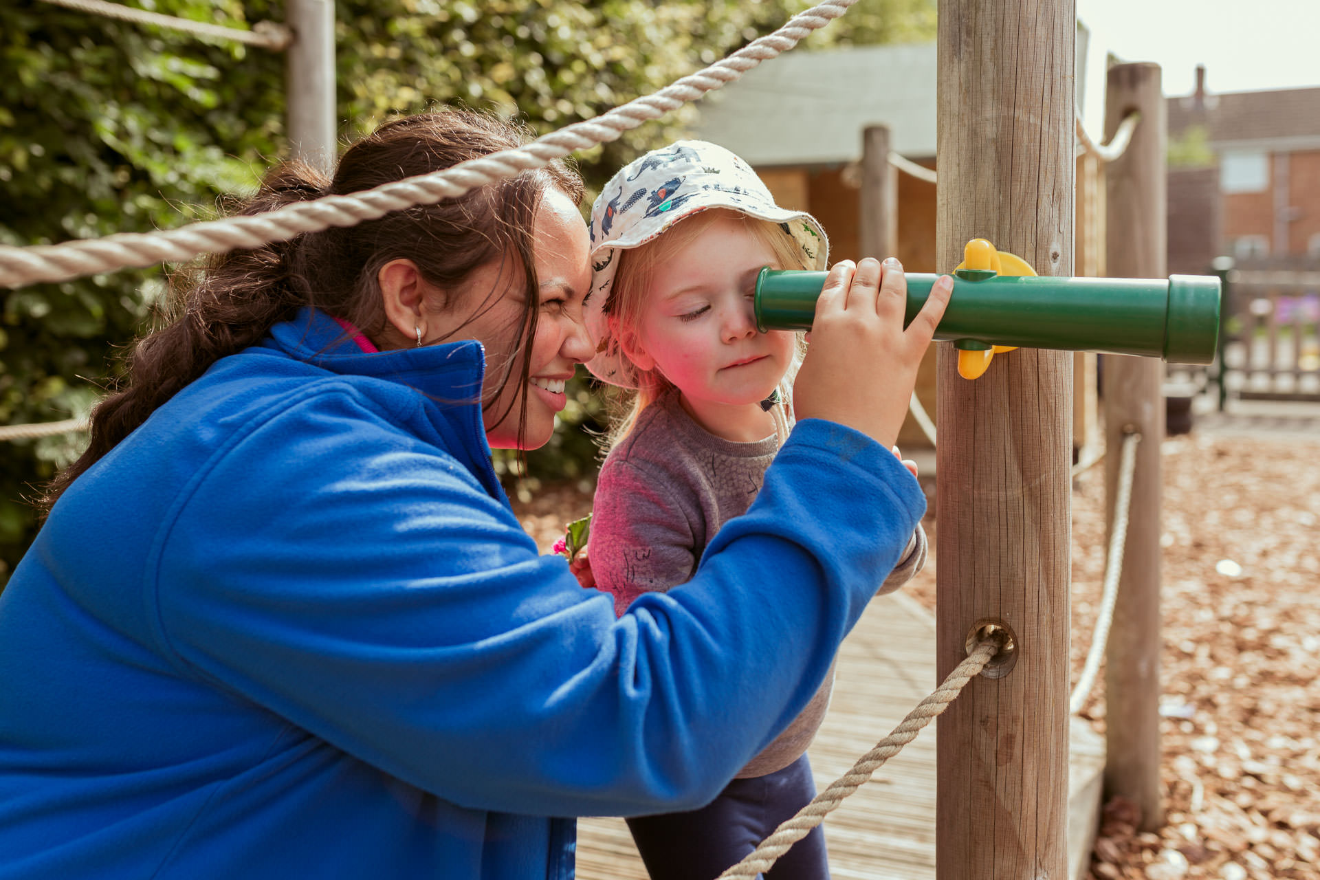 Girl with telescope